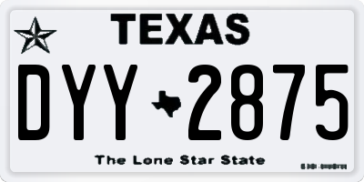 TX license plate DYY2875