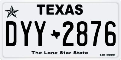 TX license plate DYY2876
