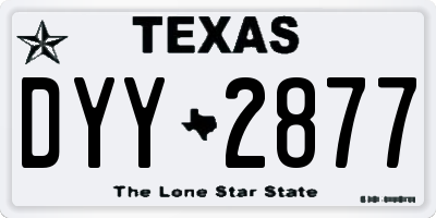 TX license plate DYY2877