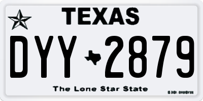 TX license plate DYY2879
