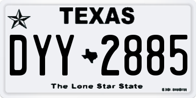 TX license plate DYY2885