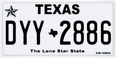 TX license plate DYY2886