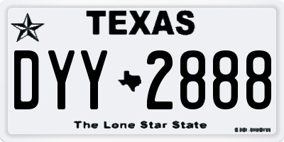 TX license plate DYY2888