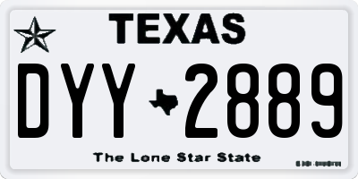 TX license plate DYY2889