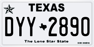 TX license plate DYY2890