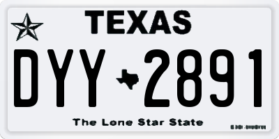 TX license plate DYY2891