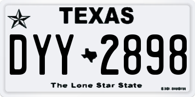 TX license plate DYY2898