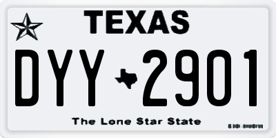 TX license plate DYY2901