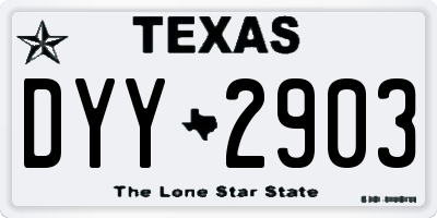 TX license plate DYY2903