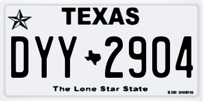 TX license plate DYY2904