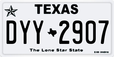 TX license plate DYY2907