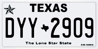 TX license plate DYY2909
