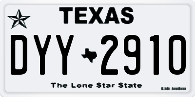 TX license plate DYY2910