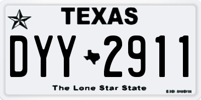TX license plate DYY2911