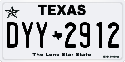 TX license plate DYY2912