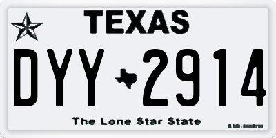 TX license plate DYY2914
