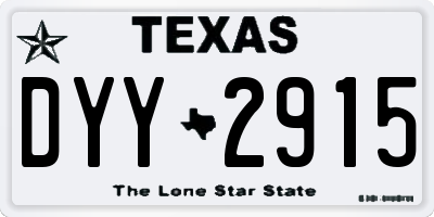 TX license plate DYY2915