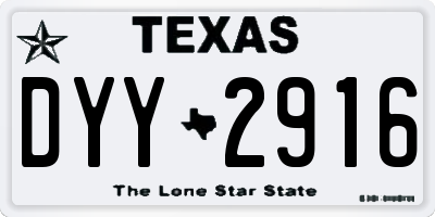 TX license plate DYY2916