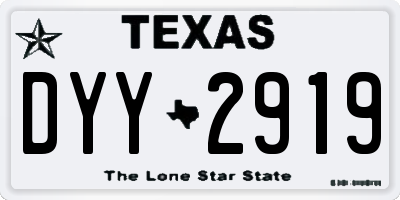 TX license plate DYY2919