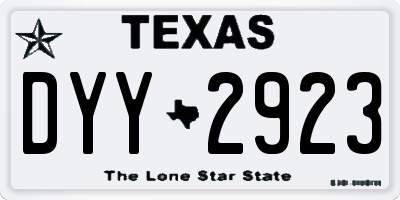 TX license plate DYY2923