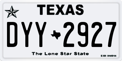 TX license plate DYY2927