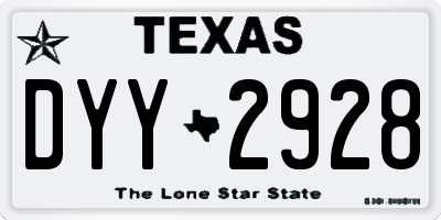TX license plate DYY2928