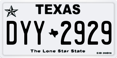 TX license plate DYY2929
