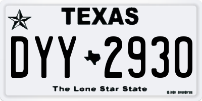 TX license plate DYY2930
