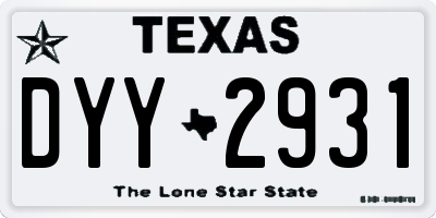 TX license plate DYY2931