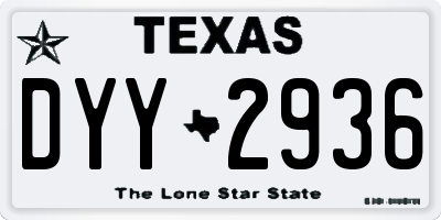 TX license plate DYY2936