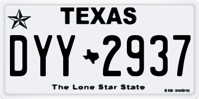 TX license plate DYY2937