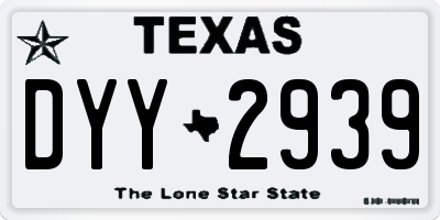 TX license plate DYY2939