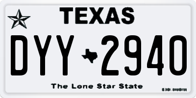 TX license plate DYY2940