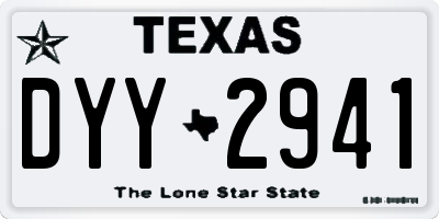 TX license plate DYY2941
