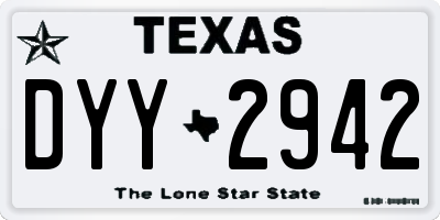 TX license plate DYY2942