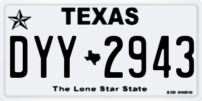 TX license plate DYY2943
