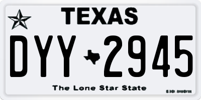 TX license plate DYY2945