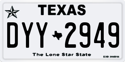 TX license plate DYY2949