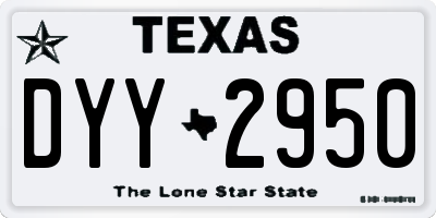 TX license plate DYY2950