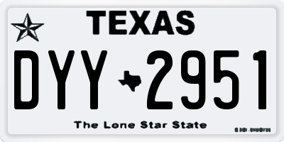 TX license plate DYY2951