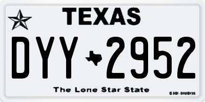 TX license plate DYY2952
