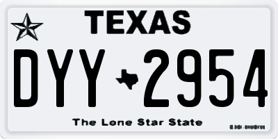 TX license plate DYY2954