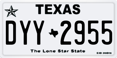 TX license plate DYY2955