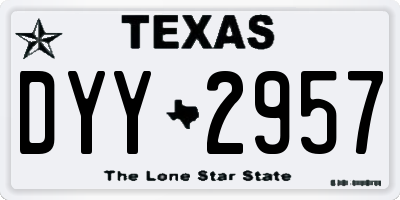 TX license plate DYY2957