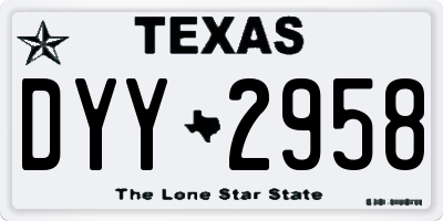 TX license plate DYY2958