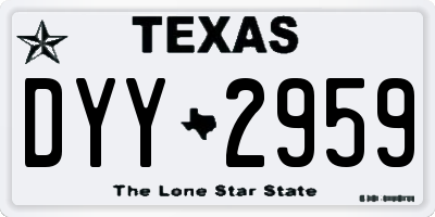 TX license plate DYY2959
