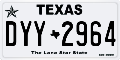 TX license plate DYY2964