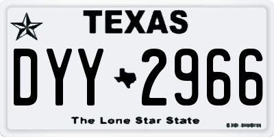 TX license plate DYY2966