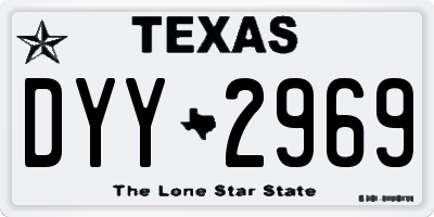TX license plate DYY2969