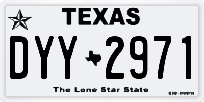 TX license plate DYY2971